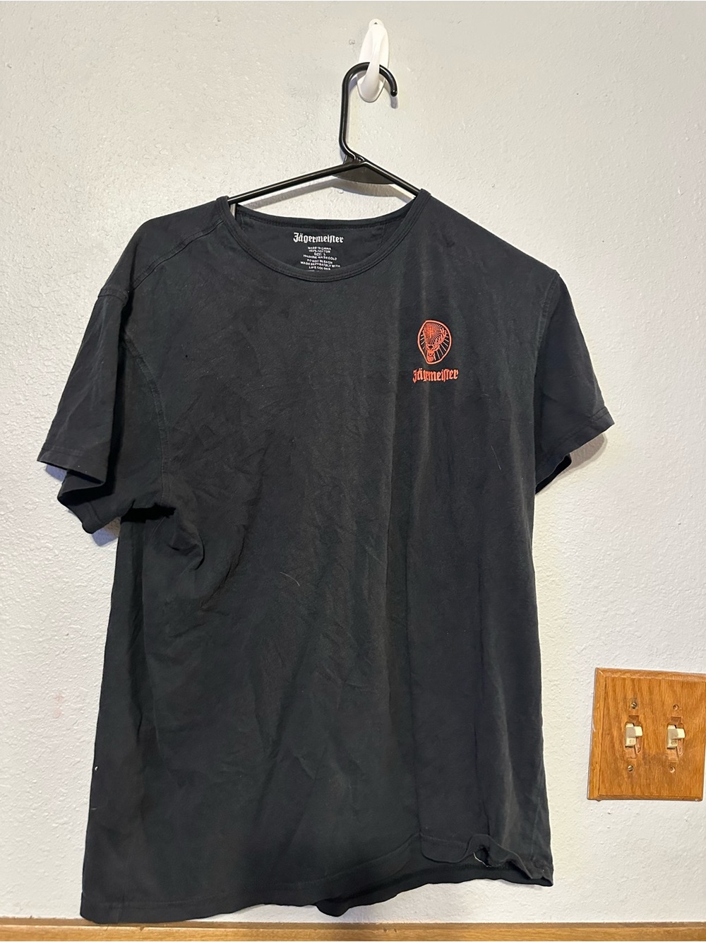 Jagermeister men size LARGE Black Logo Short-Sleeve Tee